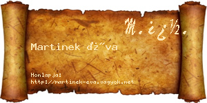 Martinek Éva névjegykártya